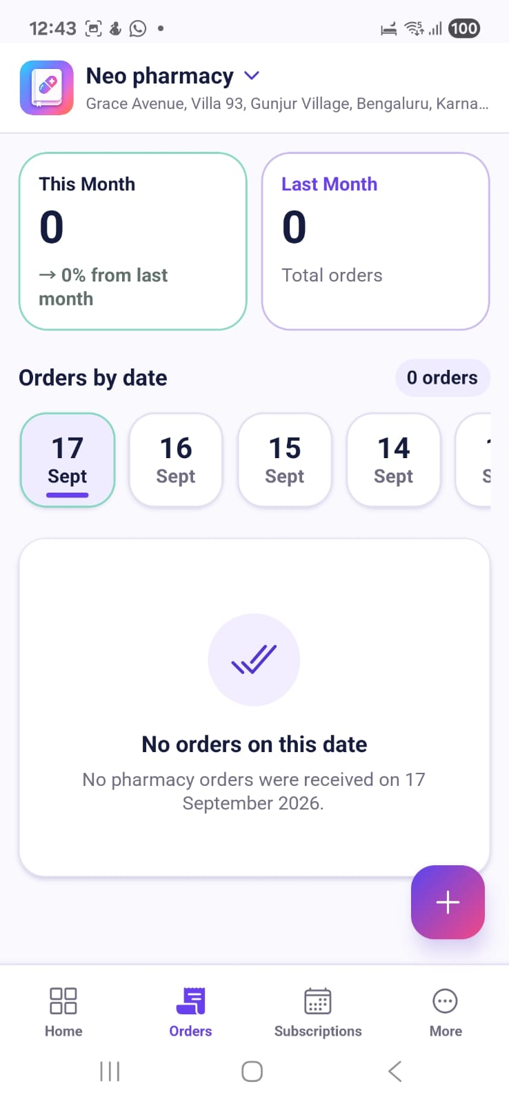Pharmacy orders in HealthiBit Pharmacy